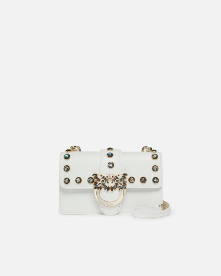 Crossbody Bags Love Bag Crossbody Bag With Mother-Of-Pearl Studs Faded Sand Beige-Light Gold Pinko