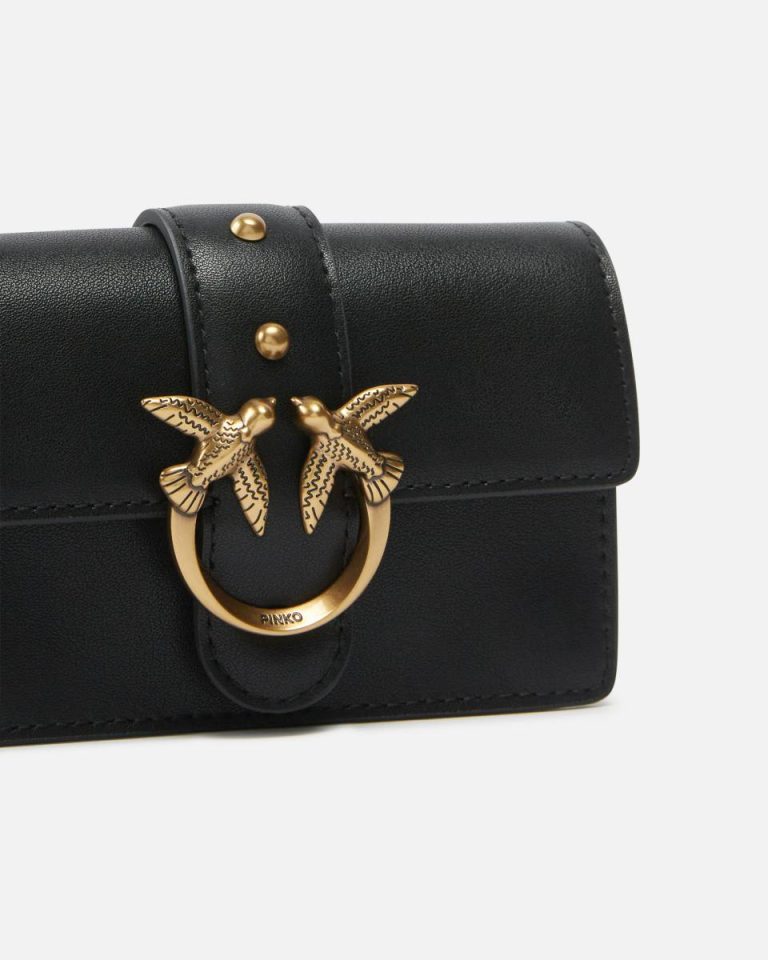 Crossbody Bags Micro Love Bag One Simply Black-Antique Gold Pinko - Image 3
