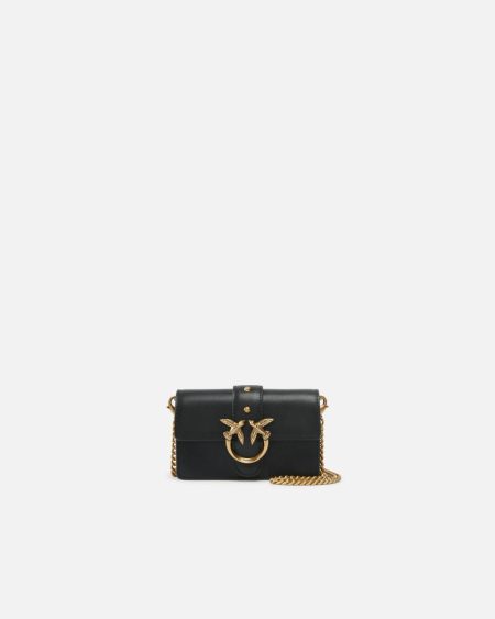 Crossbody Bags Micro Love Bag One Simply Black-Antique Gold Pinko