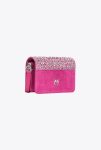 Crossbody Bags Pinko Galleria Full-Rhinestone Mini Love Bag Click Fuchsia Pink-Shiny Nickel - Image 2