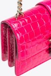 Crossbody Bags Pinko Galleria Mini Love Bag One In Shiny Coloured Crocodile-Print Leather Pinko Pink-Light Gold - Image 4