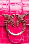 Crossbody Bags Pinko Galleria Mini Love Bag One In Shiny Coloured Crocodile-Print Leather Pinko Pink-Light Gold - Image 5