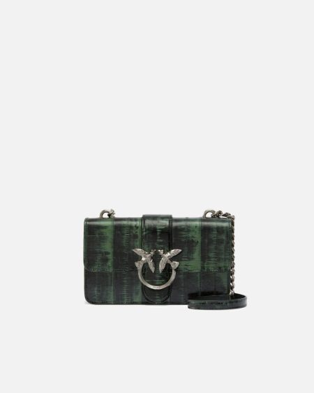 Crossbody Bags Pinko Galleria Ombre Mini Love Bag Crossbody Bag Green/Black-Old Silver