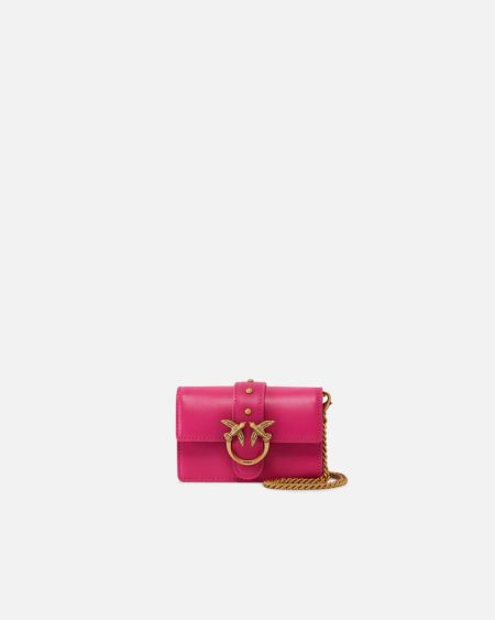 Crossbody Bags Pinko Pinko Pink-Antique Gold Micro Love Bag One Simply