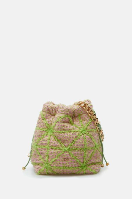 Crossbody Bags Purificacion Garci Homenaje Acolchado Bucket Bag Pink/Green Women