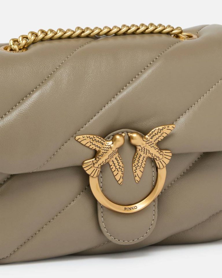 Crossbody Bags Walnut-Antique Gold Mini Love Bag Puff Maxi Quilt Pinko - Image 3