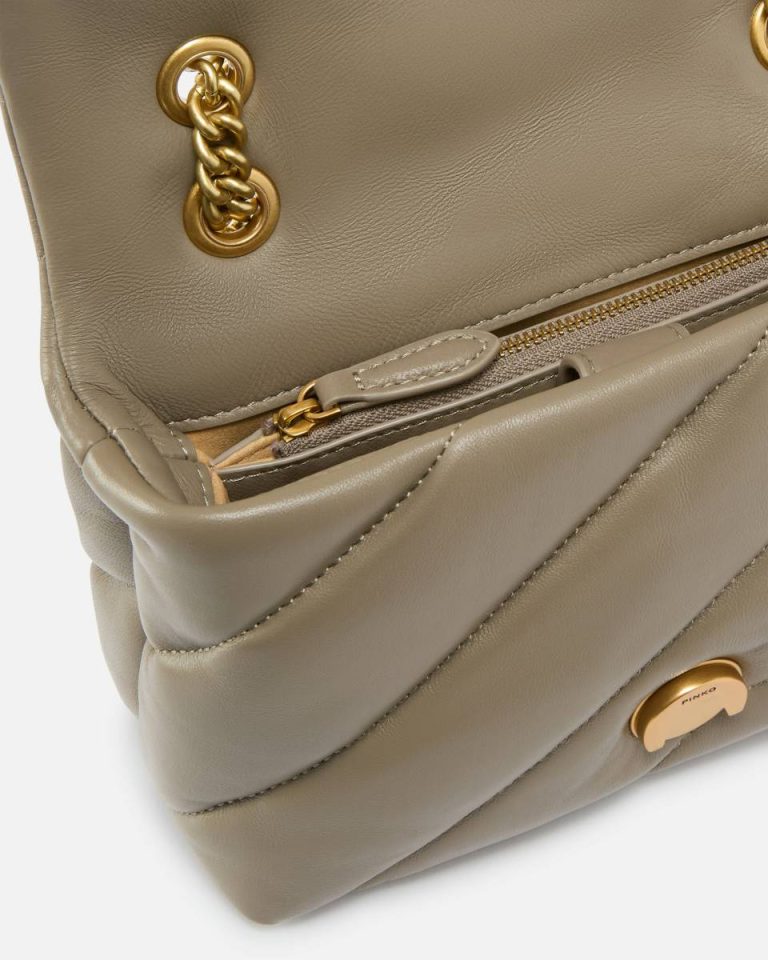 Crossbody Bags Walnut-Antique Gold Mini Love Bag Puff Maxi Quilt Pinko - Image 4