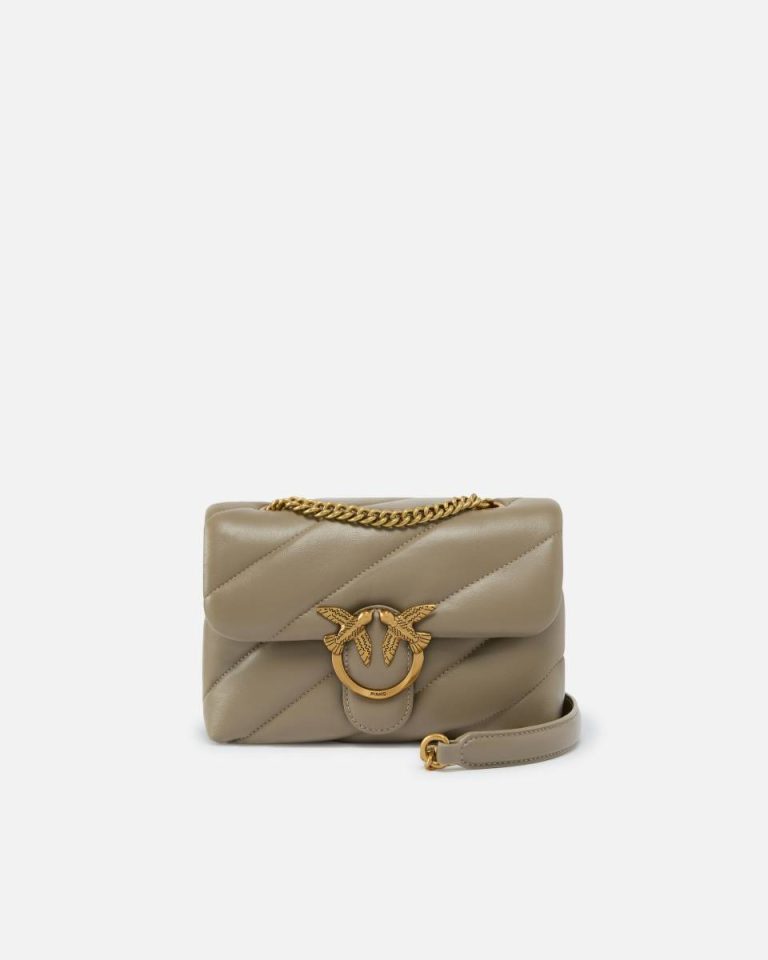 Crossbody Bags Walnut-Antique Gold Mini Love Bag Puff Maxi Quilt Pinko