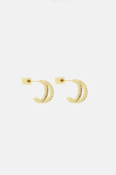 Crystal Gold/Crystal Women Purificacion Garci Radiant Hoop Earrings