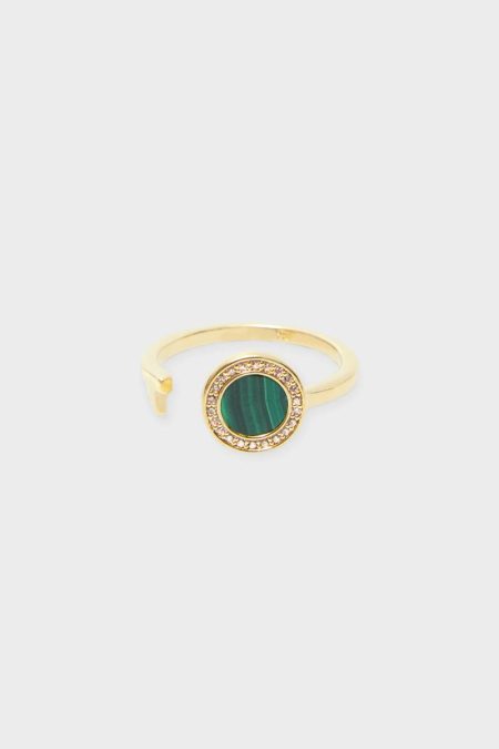 Crystal Gold/Green Purificacion Garci Keys Ring Women