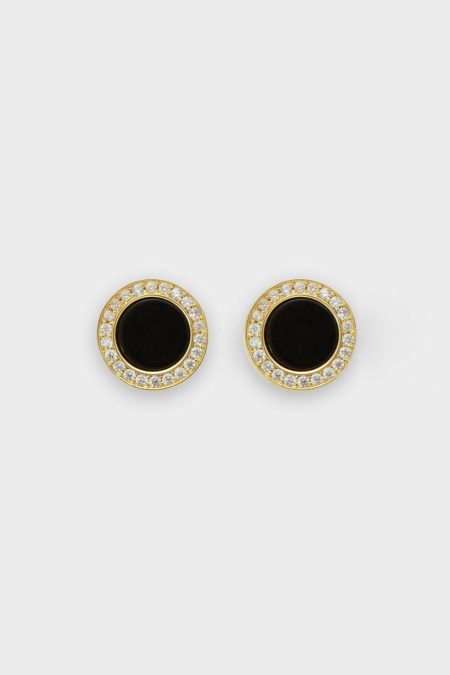 Crystal Moonlight Earrings Black/Gold Women Purificacion Garci
