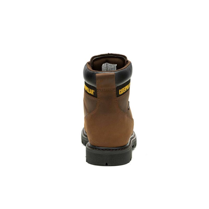 Dark Brown Boots Cat Men's Second Shift Waterproof Work Boot Men - Image 5