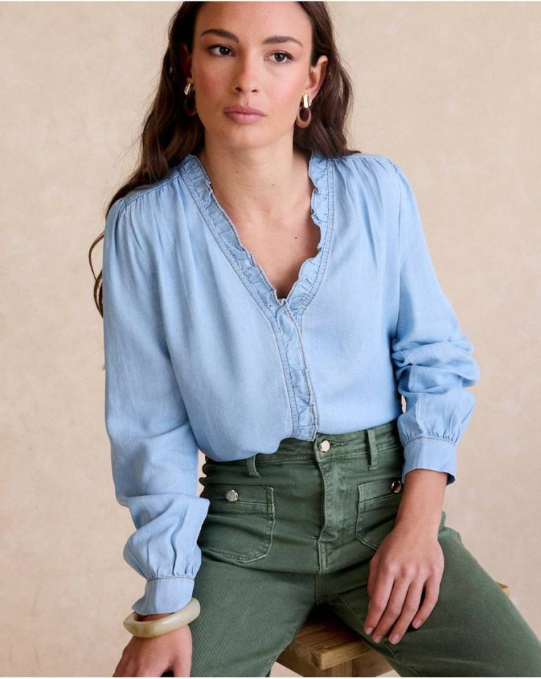 Denim Beatriz Blouse Blouses And Shirts Denim Polín Et Moi Women - Image 4