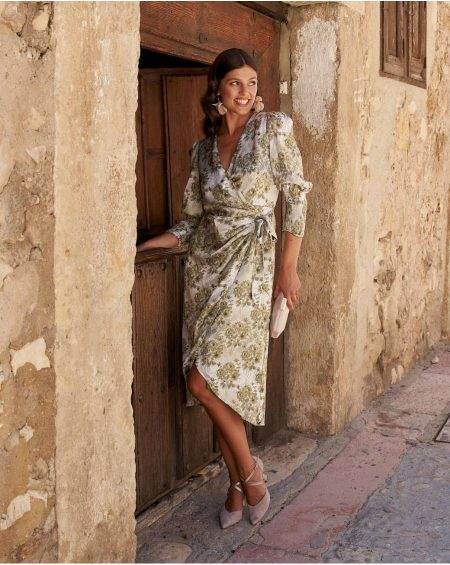 Dress Flowers Moran Polín Et Moi Women Olive Dresses