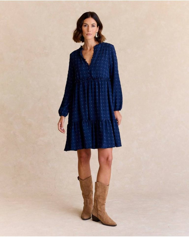 Dresses And Jumpsuits Luisa Plumeti Dress Marine Women Polín Et Moi - Image 4