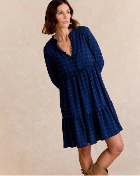 Dresses And Jumpsuits Luisa Plumeti Dress Marine Women Polín Et Moi