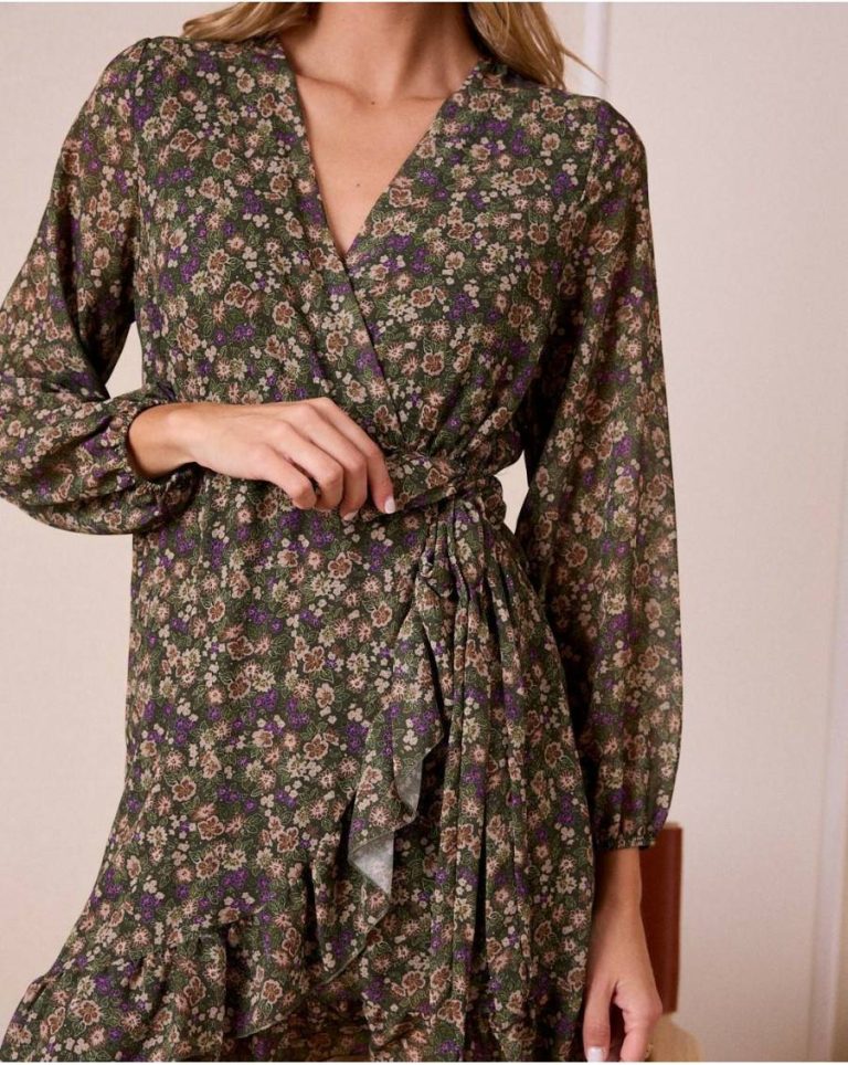Dresses Carnation Flowers Dress Polín Et Moi Women Green Forest - Image 4