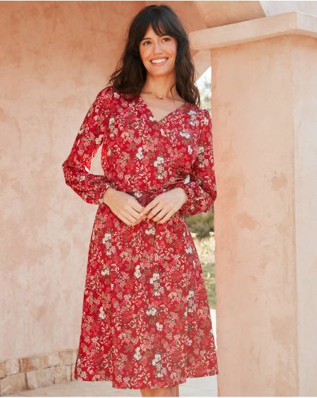 Dresses Red Women Aida Knot Dress Polín Et Moi