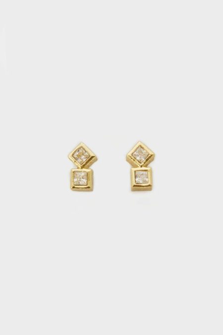Earrings Women Purificacion Garci Tetrominó Earrings Gold/Crystal