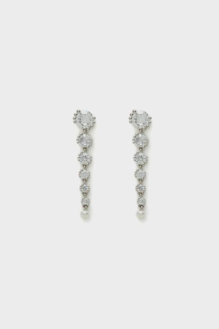Earrings Women Radiant Pearl Earrings Purificacion Garci Silver/Crystal/Pearl