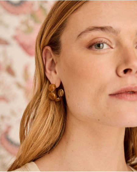 Earrings Zora Stone Mocha Polín Et Moi Jewelry Women