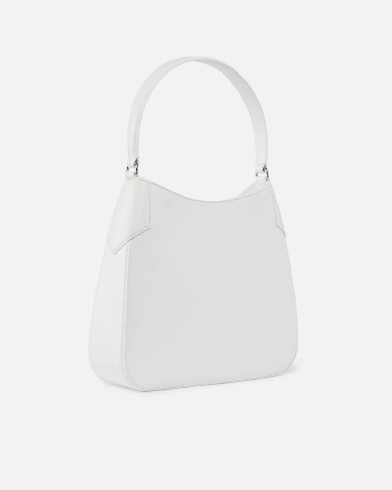 Faded Sand Beige-Old Silver Shoulder Bags Pinko Galleria Hobo Shoulder Bag In Smooth Leather - Image 2