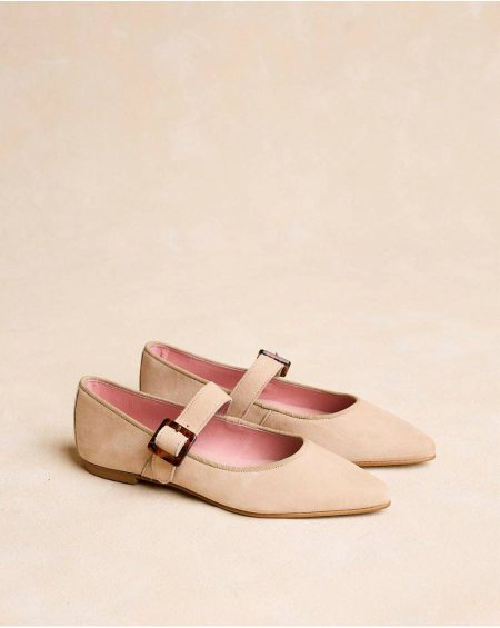 Flats Mercedita Toe Cap Berenice Sand Women Polín Et Moi