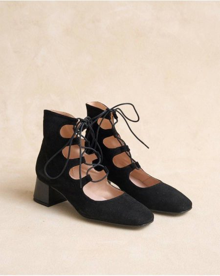Footwear Gulina Lace-Up Ankle Boots Women Black Polín Et Moi