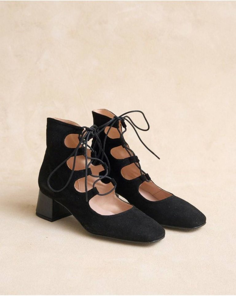 Footwear Gulina Lace-Up Ankle Boots Women Black Polín Et Moi