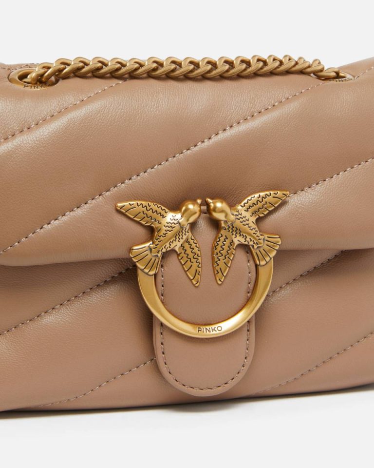 Ginger Biscuit-Antique Gold Pinko Shoulder Bags Baby Love Bag Puff Maxi Quilt - Image 3