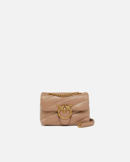Ginger Biscuit-Antique Gold Pinko Shoulder Bags Baby Love Bag Puff Maxi Quilt