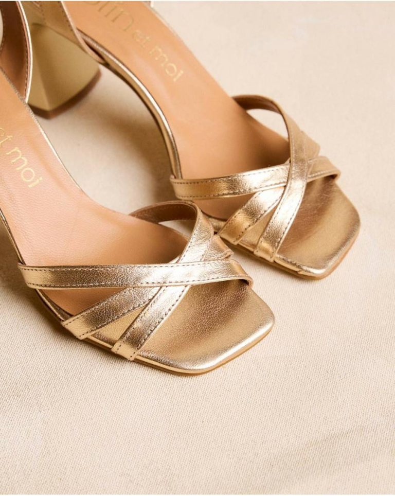 Gold Aliss Heeled Sandal Polín Et Moi Women Sandals - Image 5