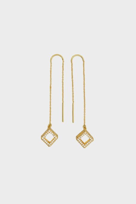 Gold/Crystal Women Icons Euler Drop Earrings Purificacion Garci