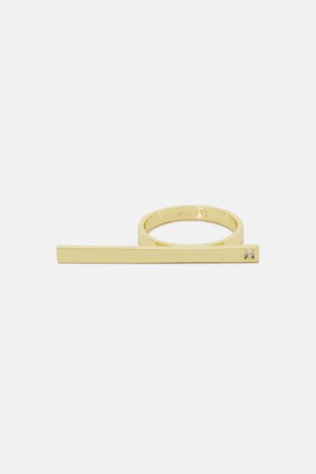 Gold Radiant Double Ring Crystal Purificacion Garci Women