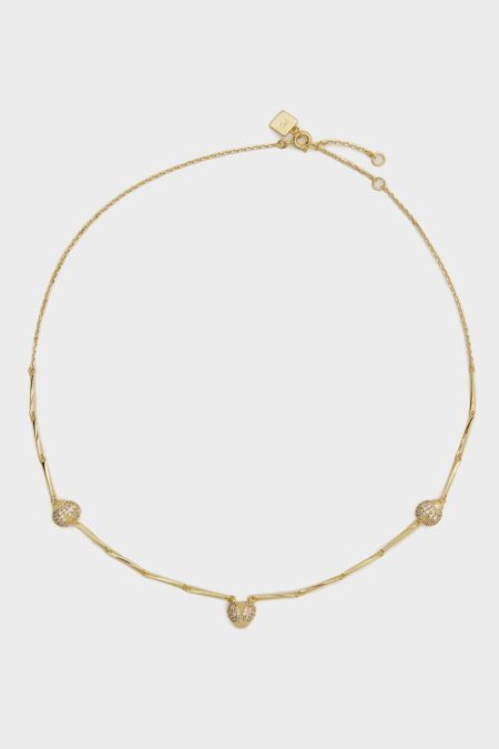 Gold/White Catarina Necklace Purificacion Garci Women Crystal
