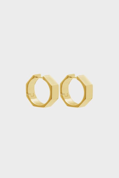 Gold Women Octagon Hoop Earrings Purificacion Garci Earrings