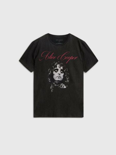 Graphic Tees Men Black John Varvatos Alice Cooper Script Tee