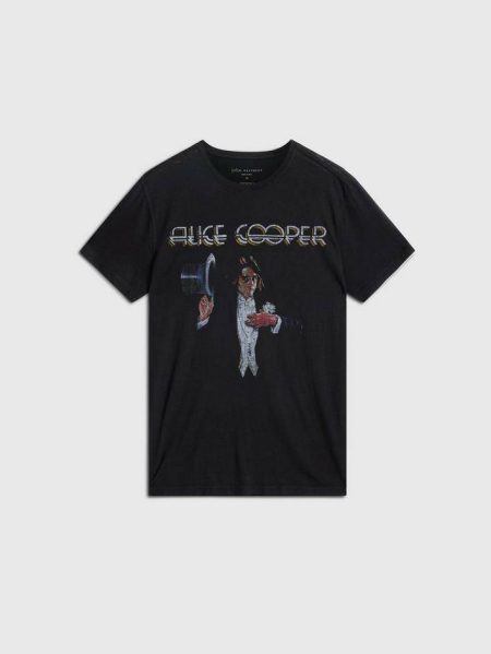 Graphic Tees Men John Varvatos Black Alice Cooper Top Hat Tee
