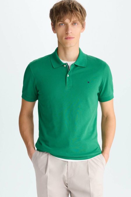 Green Men Piqué Slim Fit Polo Shirt Polo Shirts Purificacion Garci