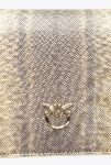 Hay-Light Gold Crossbody Bags Pinko Galleria Mini Click Crossbody Bag In Glittery Reptile Leather - Image 5