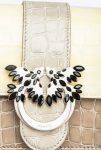 Hay-Light Gold Pinko Galleria Mini Love Bag One In Shiny Two-Tone Crocodile-Print Leather Crossbody Bags - Image 5