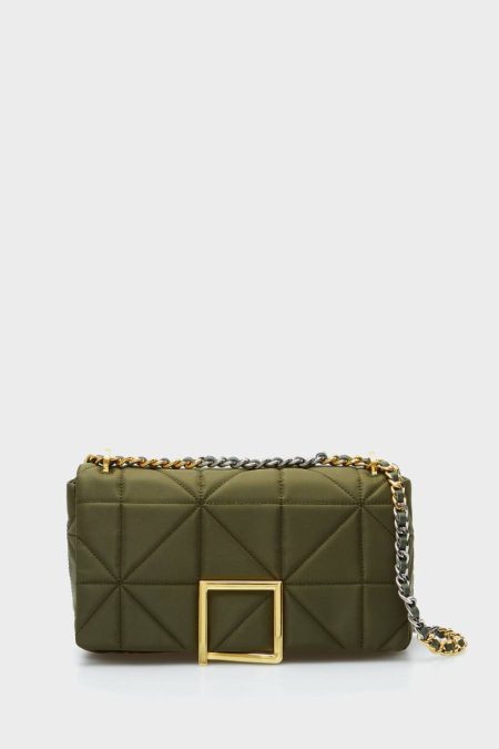 Homenaje Acolchado Cross Body Bag Khaki Shoulder Bags Purificacion Garci Women