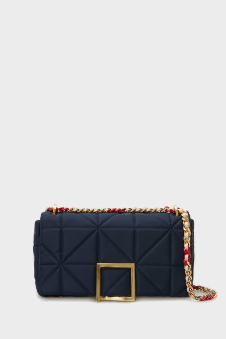 Homenaje Acolchado Crossbody Bag Purificacion Garci Navy Women Shoulder Bags