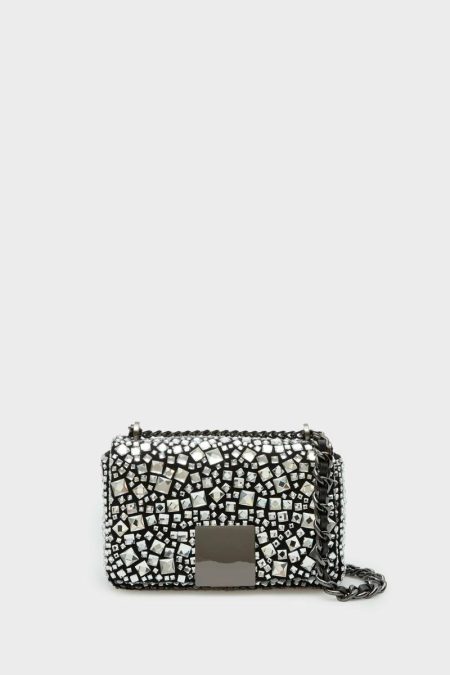 Homenaje Acolchado Crossbody Bag Purificacion Garci Shoulder Bags Black/Crystal Women