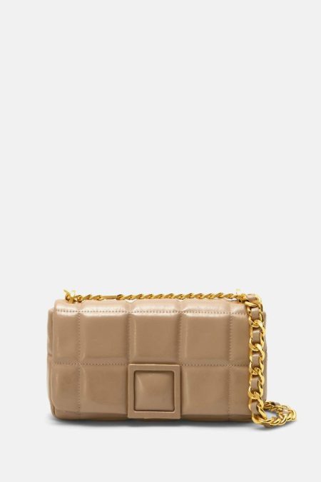 Homenaje Acolchado Crossbody Bag Women Purificacion Garci Taupe Shoulder Bags