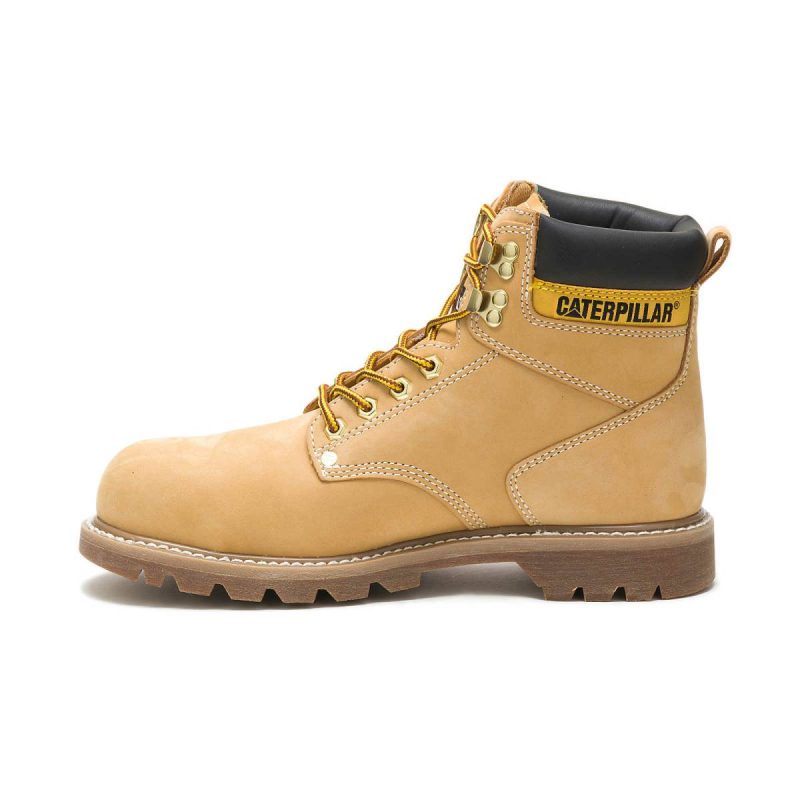 Honey Nubuck Men's Second Shift Steel Toe Work Boot Men Boots Cat - Image 4