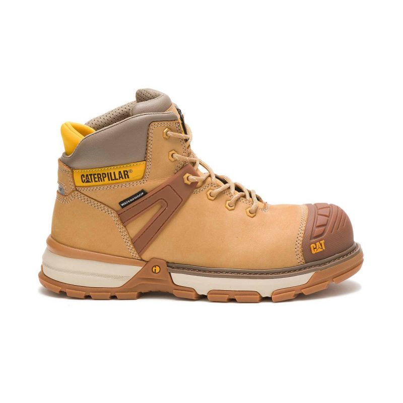 Honey Reset Boots Men Men's Excavator Superlite Waterproof Carbon Composite Toe Work Boot Cat