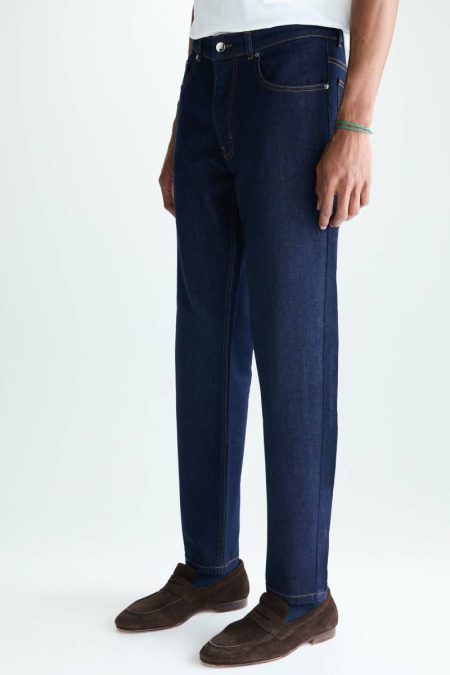 Indigo Blue Men Trousers Slim Fit Jeans Purificacion Garci
