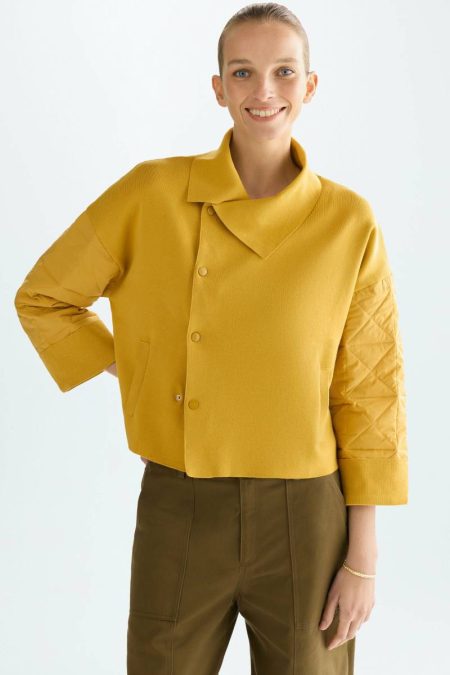 Jackets Women Origami-Quilted Nylon Stretch Knit Wrap Jacket Mimosa Purificacion Garci
