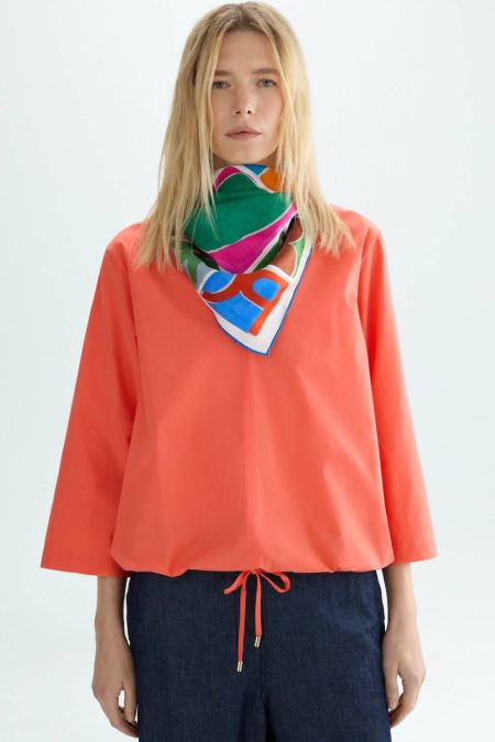 Jersey Poplin A-Line T-Shirt Purificacion Garci T-Shirts And Tops Coral Women
